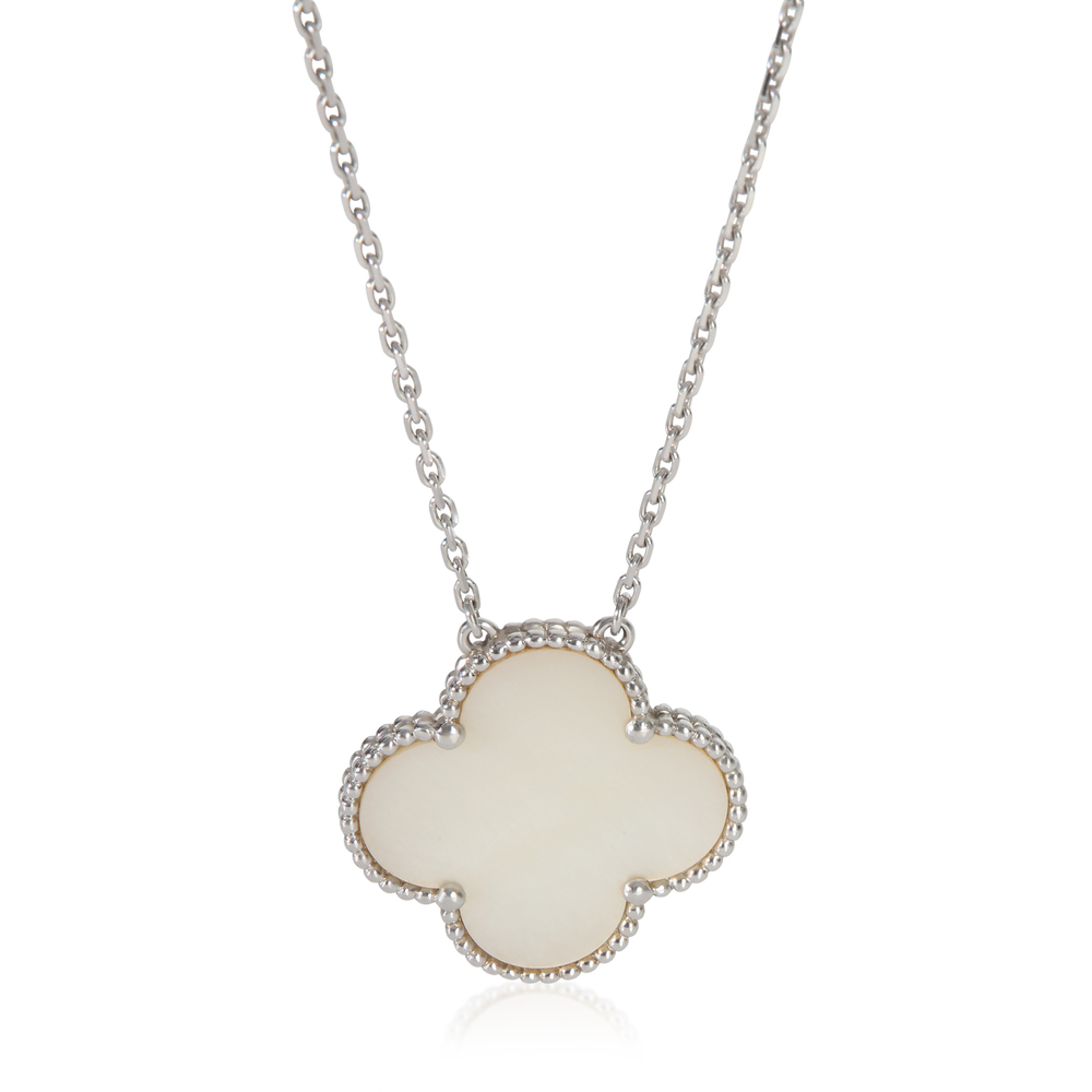 Van Cleef & Arpels White Gold Mother Of Pearl Magic Alhambra Pendant